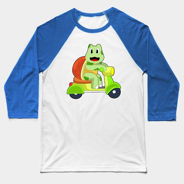 Turtle Scooter Baseball T-Shirt by Markus Schnabel